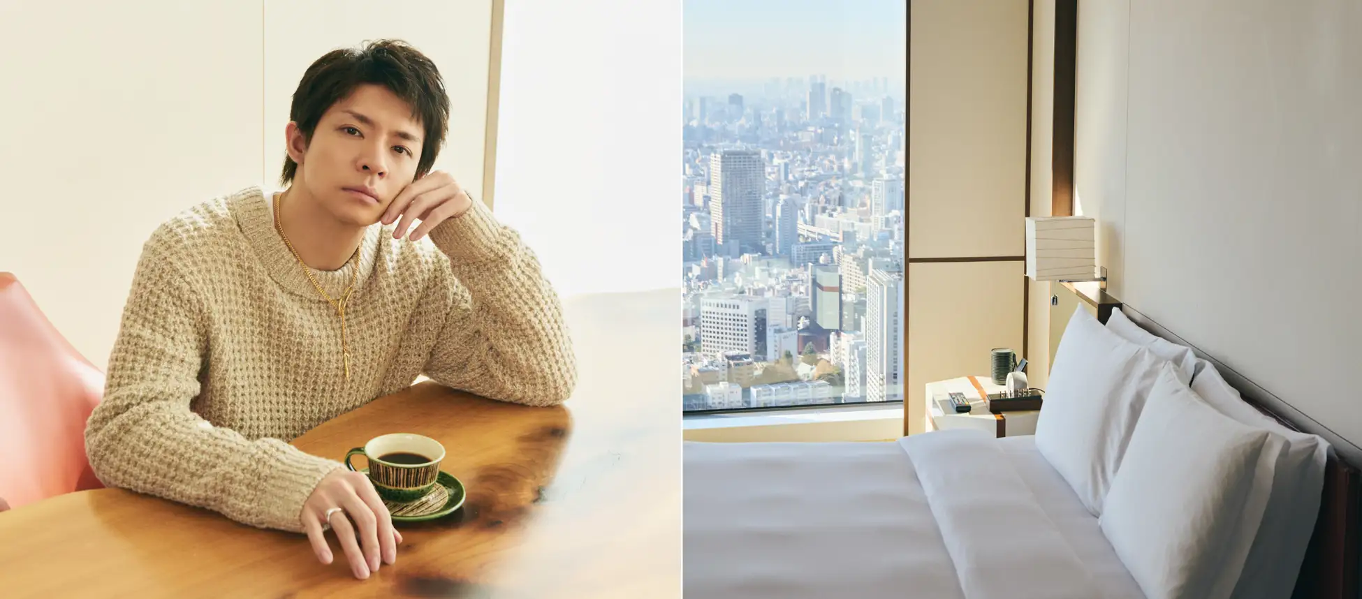岸優太さんとバナナ・リパブリック。ホテルで過ごす週末に、心地よい春の装いを 写真4