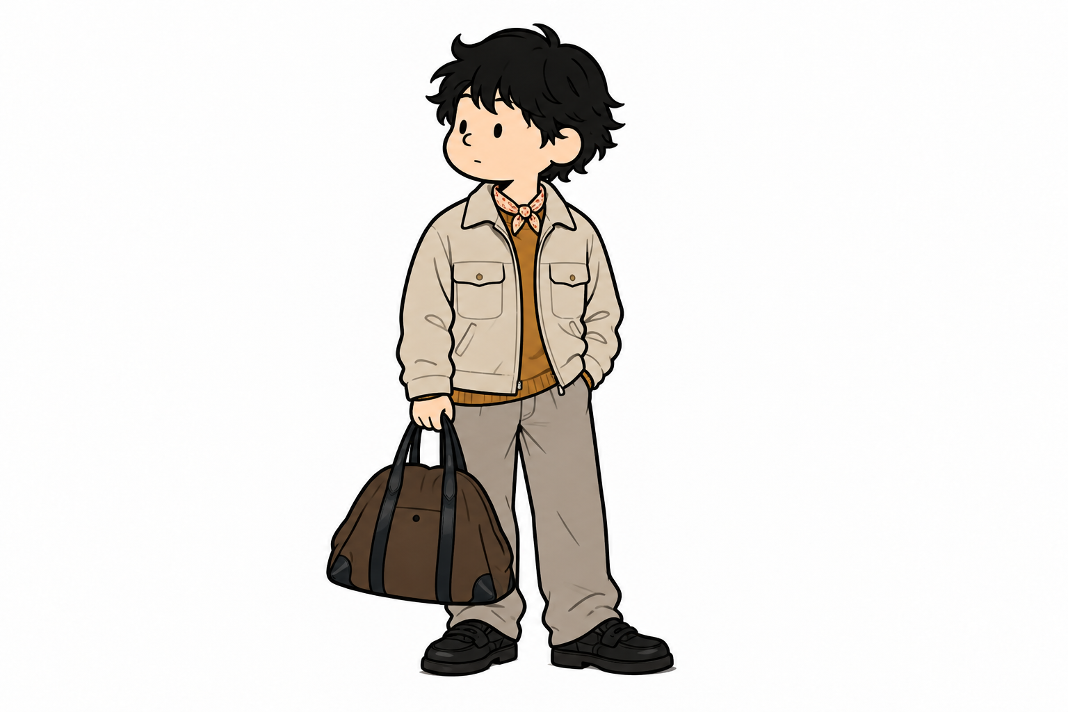 装いを参考にしたスタイリングイラスト