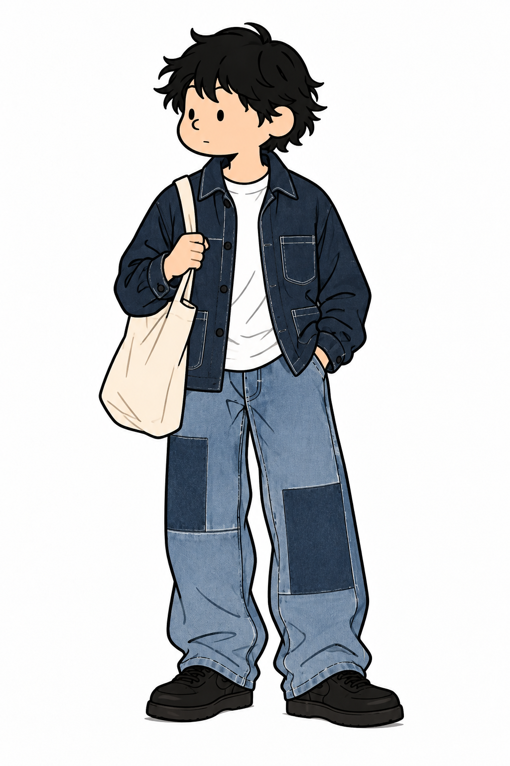 装いを参考にしたスタイリングイラスト