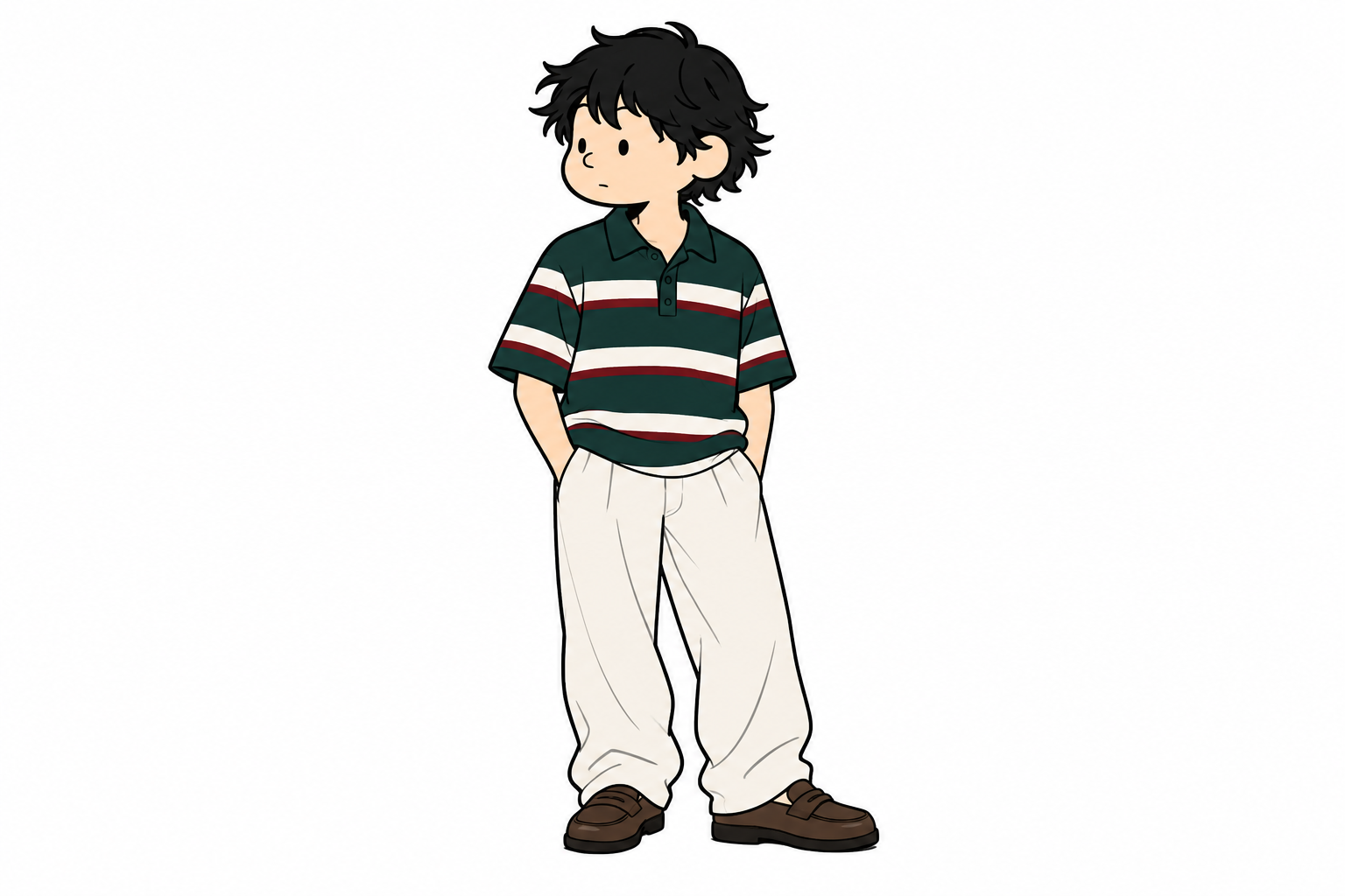 装いを参考にしたスタイリングイラスト