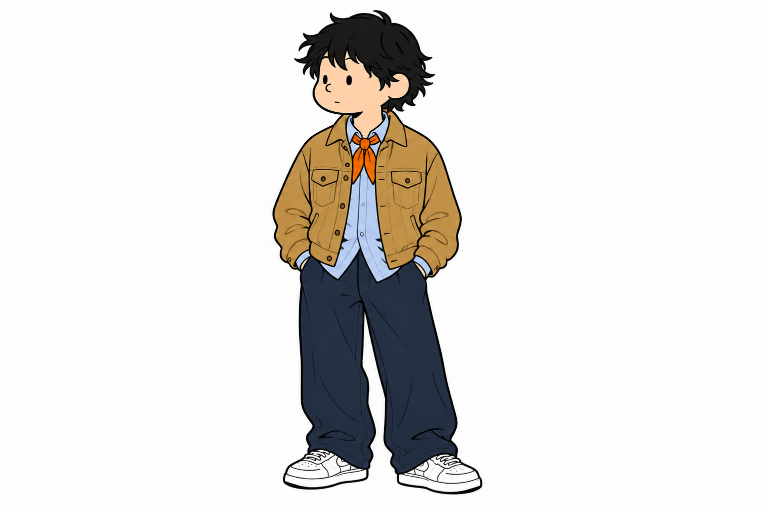装いを参考にしたスタイリングイラスト