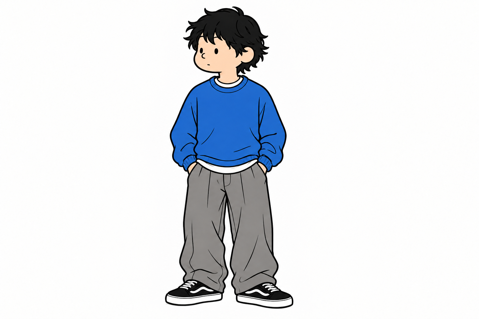 装いを参考にしたスタイリングイラスト